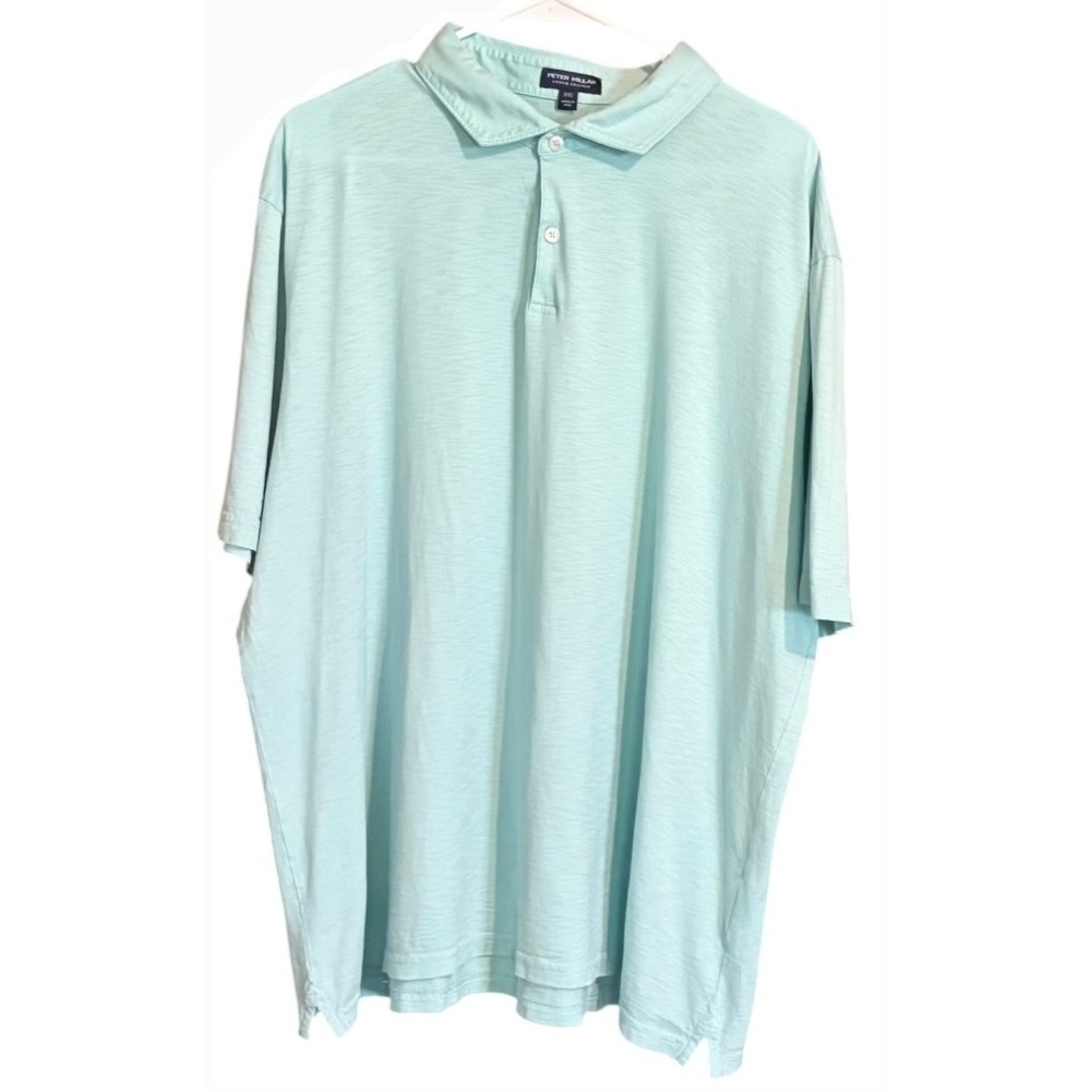 Peter Millar Crown Crafted Polo Shirt XXL Mint Green Short Sleeve Peru